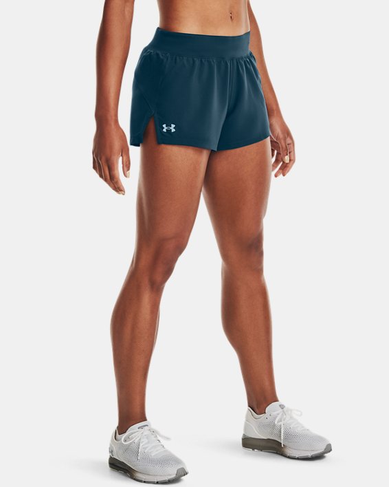 Damen UA Launch SW „Go All Day“ Shorts, Blue, pdpMainDesktop image number 0